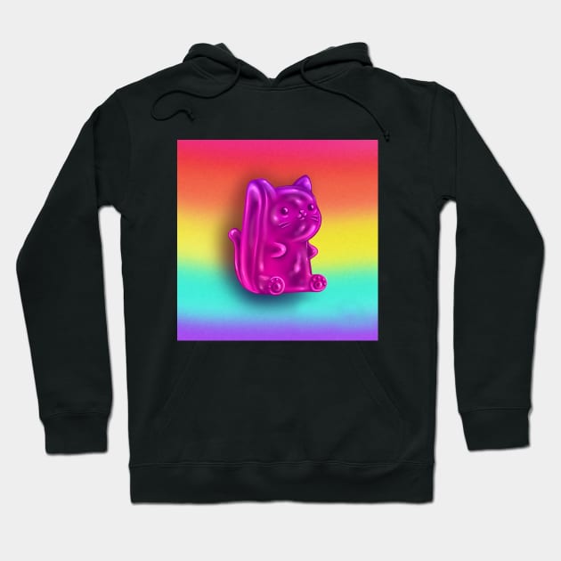 Pink Gummy Kitty Hoodie by Doggomuffin 